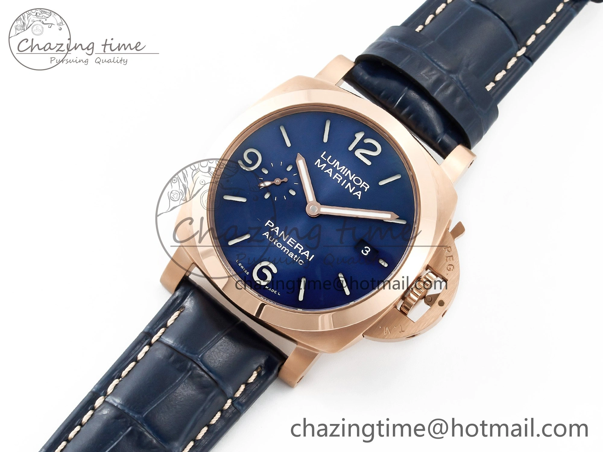 PAM1112 W TTF 1:1 Best Edition on Blue Leather Strap P Versatile 8325