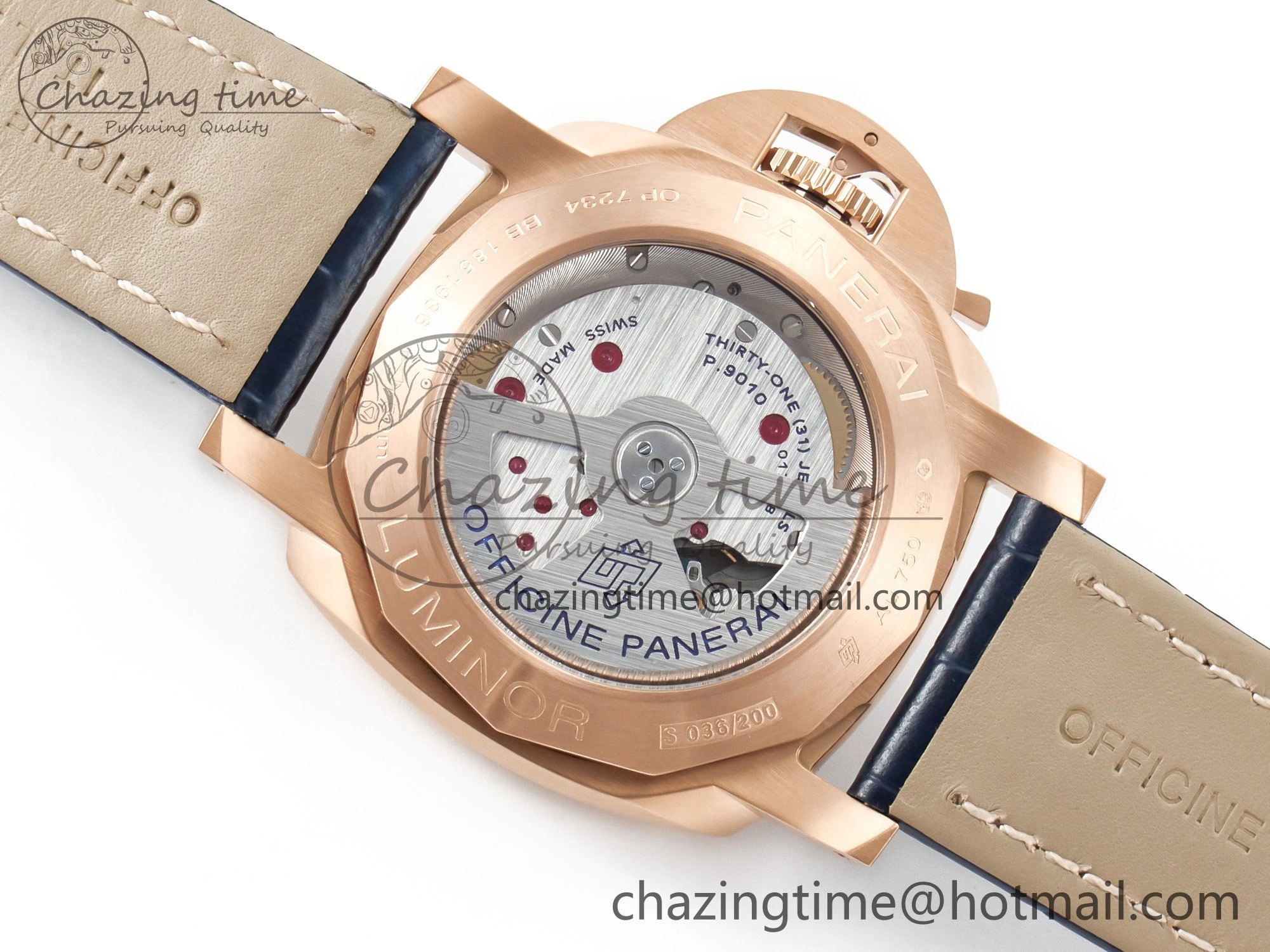 PAM1112 W TTF 1:1 Best Edition on Blue Leather Strap P Versatile 8325
