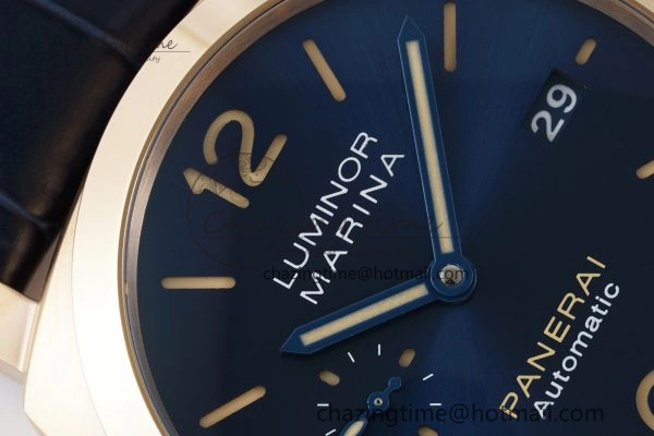 PAM1114 VSF 1:1 Best Edition Black Dial on Blue Leather Strap P Durable 8355