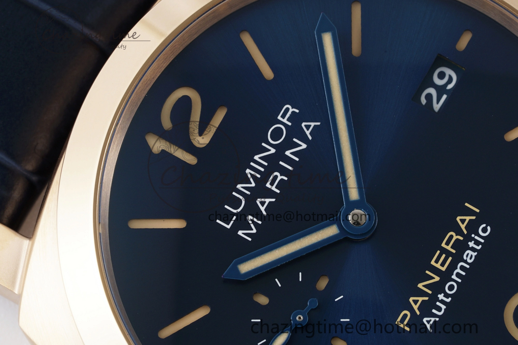 PAM1114 VSF 1:1 Best Edition Black Dial on Blue Leather Strap P Durable 8355