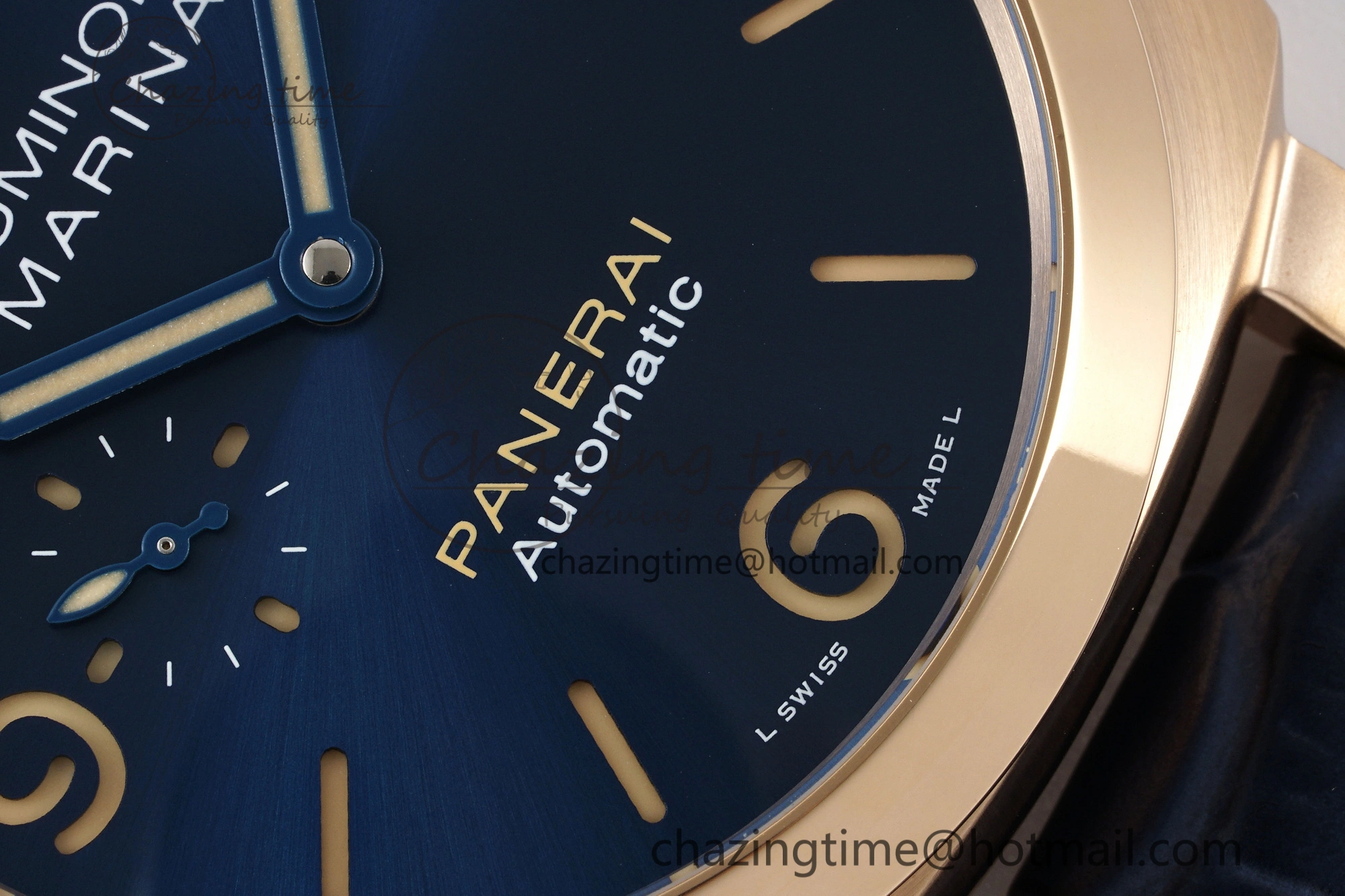 PAM1114 VSF 1:1 Best Edition Black Dial on Blue Leather Strap P Durable 8355