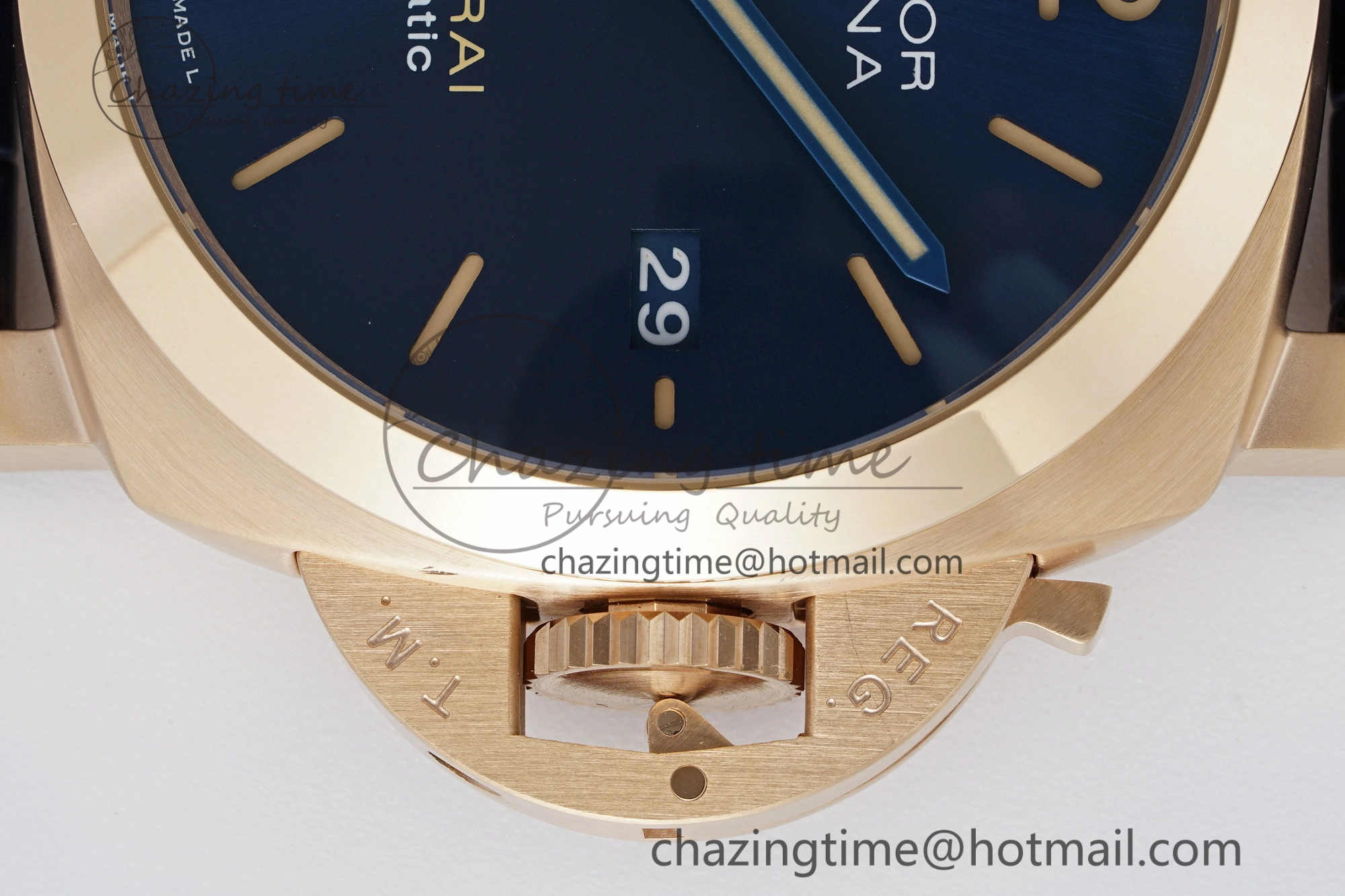 PAM1114 VSF 1:1 Best Edition Black Dial on Blue Leather Strap P Durable 8355