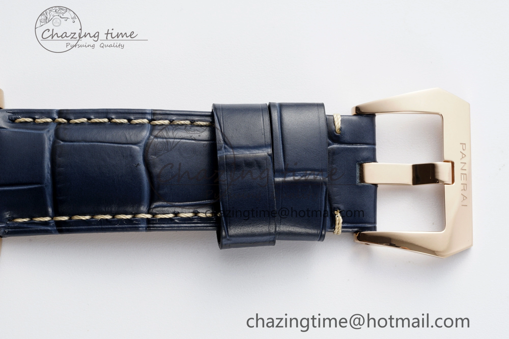 PAM1114 VSF 1:1 Best Edition Black Dial on Blue Leather Strap P Durable 8355