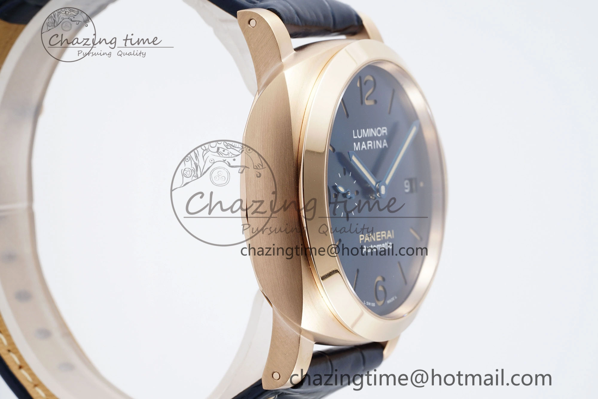 PAM1114 VSF 1:1 Best Edition Black Dial on Blue Leather Strap P Durable 8355