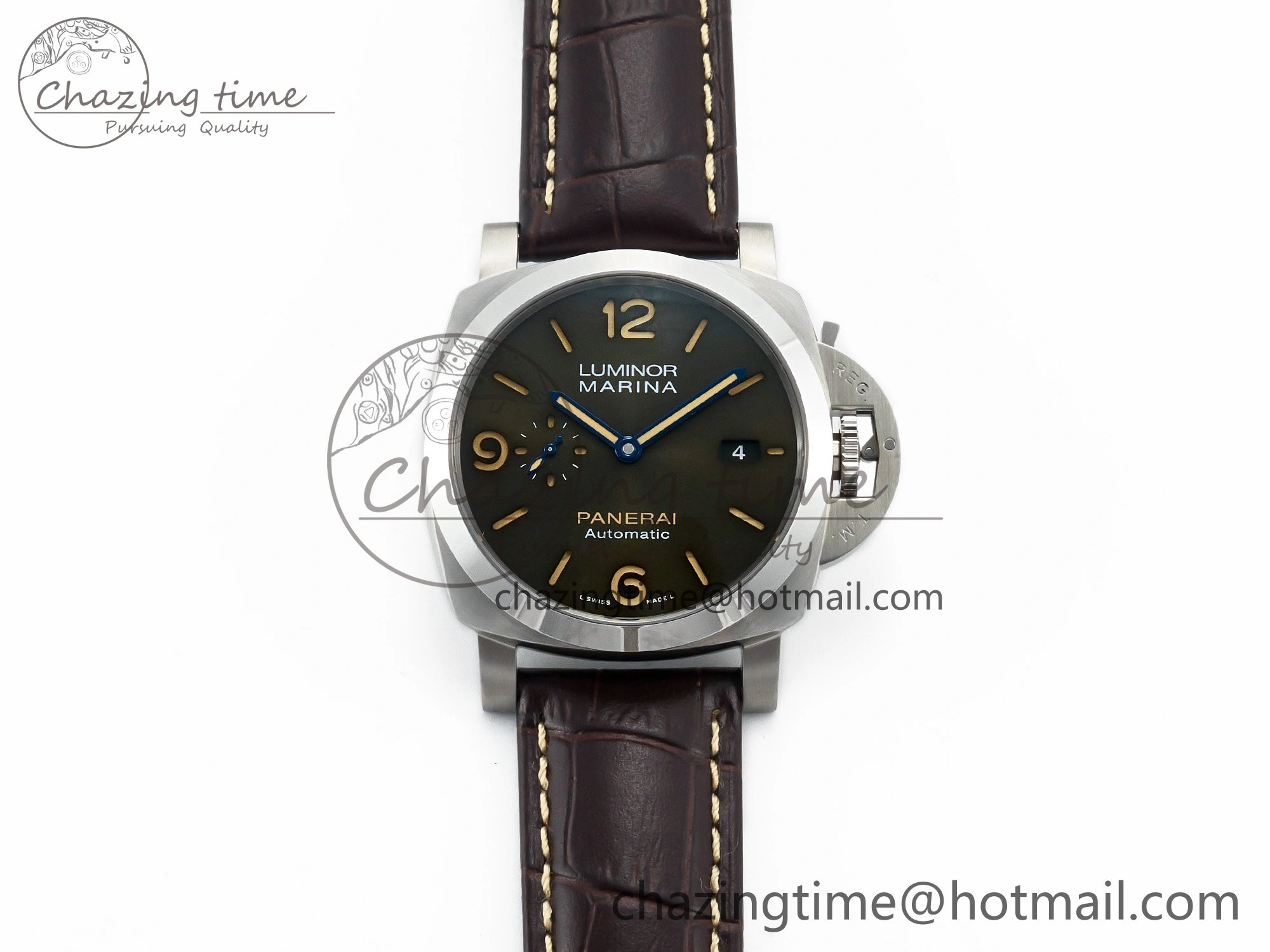 Practical PAM1116 S TTF 1:1 Best Edition Dark Green Dial on Brown Leather Strap P 8336