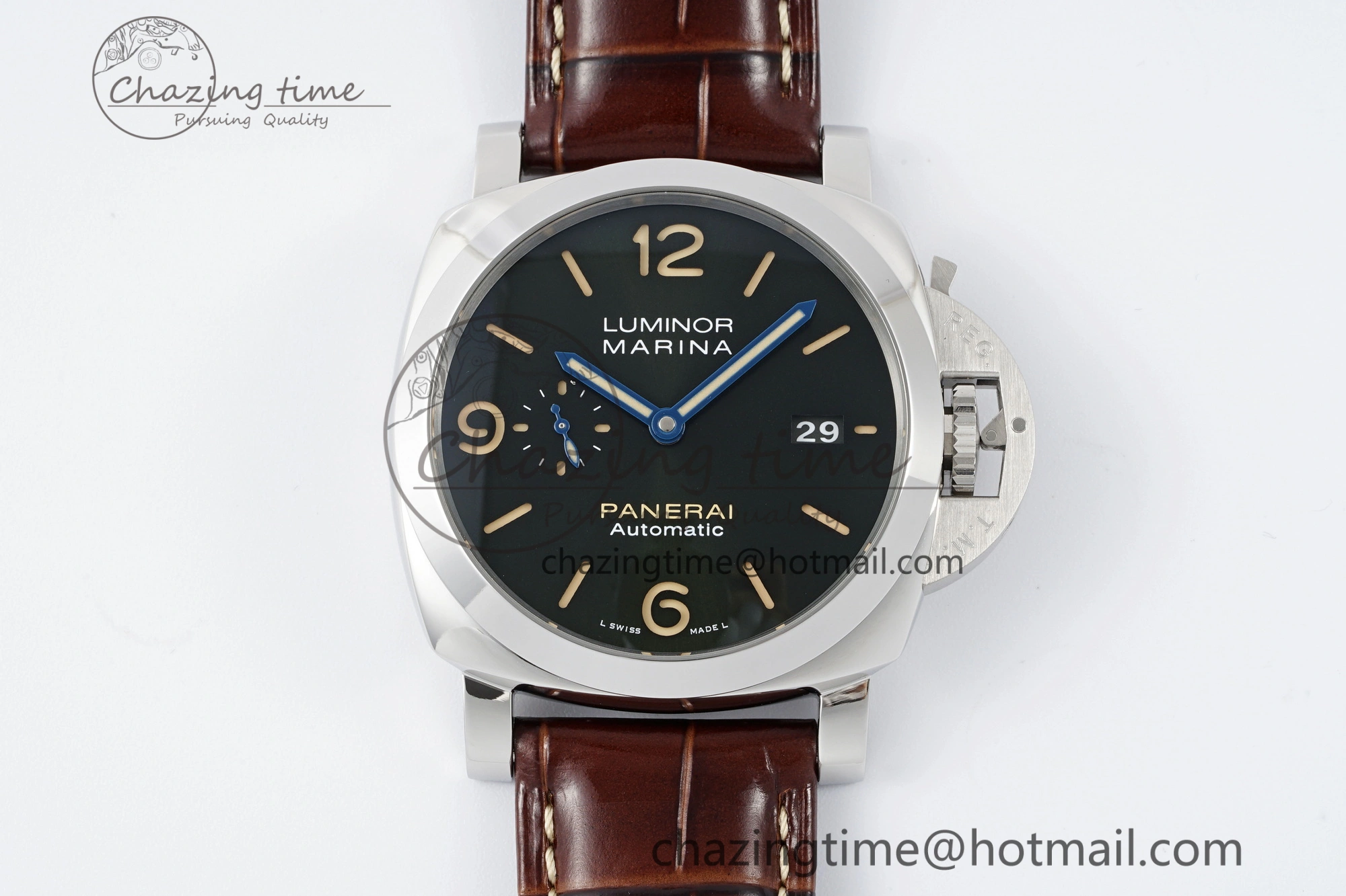 EasyMatch PAM1116 VSF 1:1 Best Edition Dark Green Dial on Brown Leather Strap P 8359