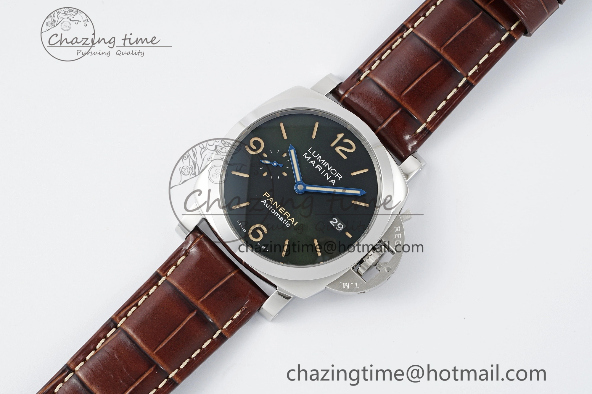 EasyMatch PAM1116 VSF 1:1 Best Edition Dark Green Dial on Brown Leather Strap P 8359