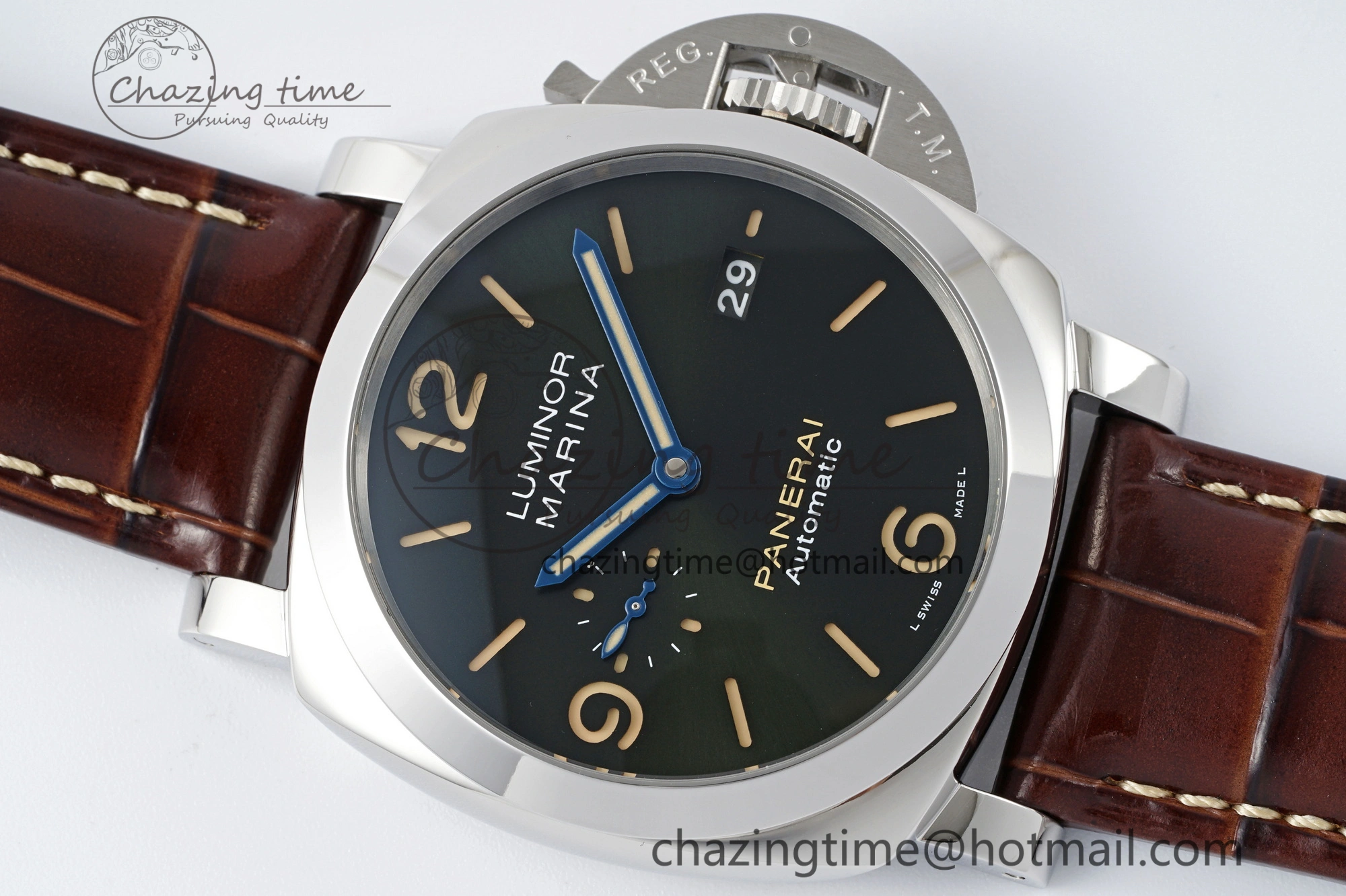 EasyMatch PAM1116 VSF 1:1 Best Edition Dark Green Dial on Brown Leather Strap P 8359