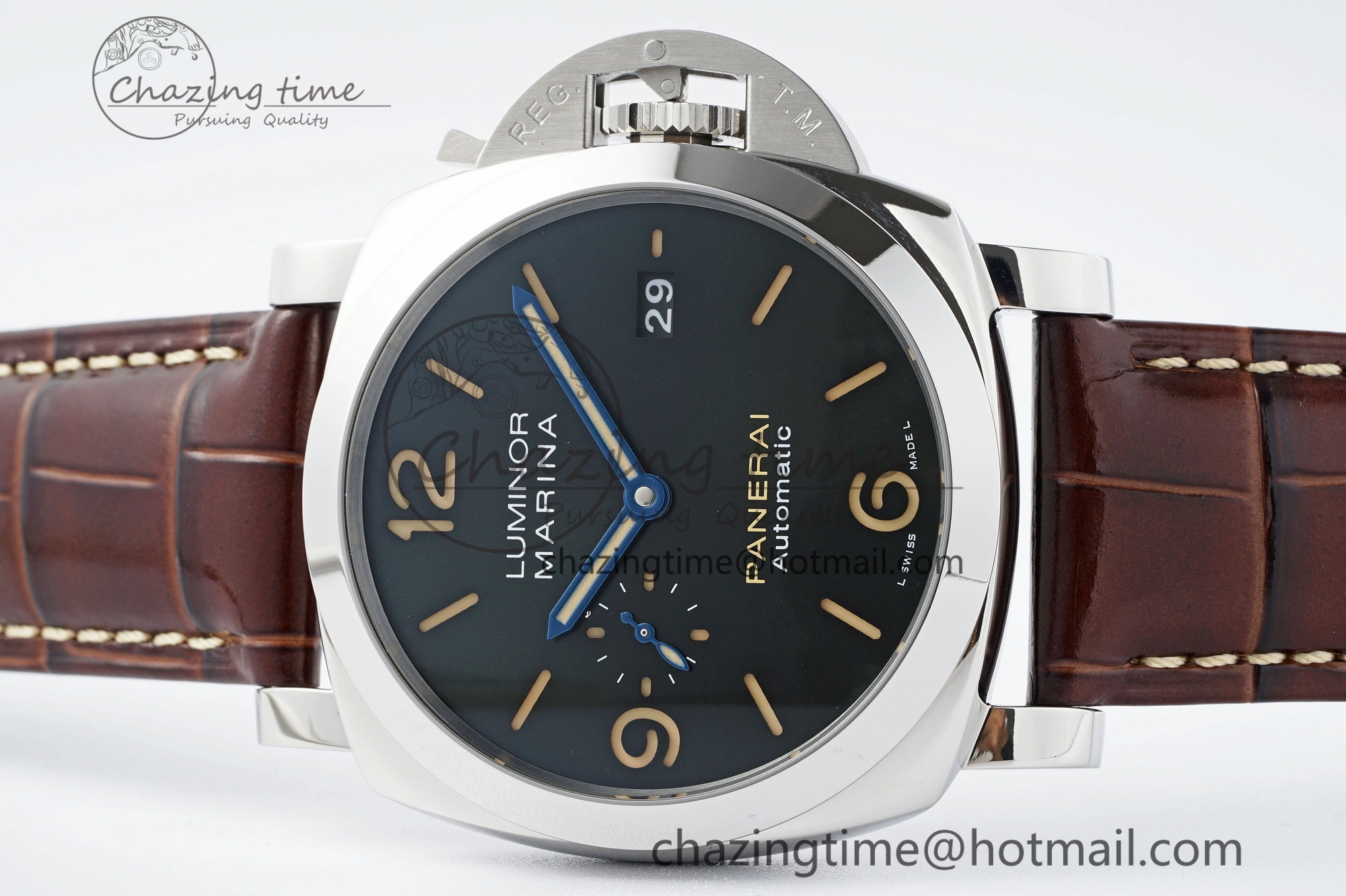 EasyMatch PAM1116 VSF 1:1 Best Edition Dark Green Dial on Brown Leather Strap P 8359