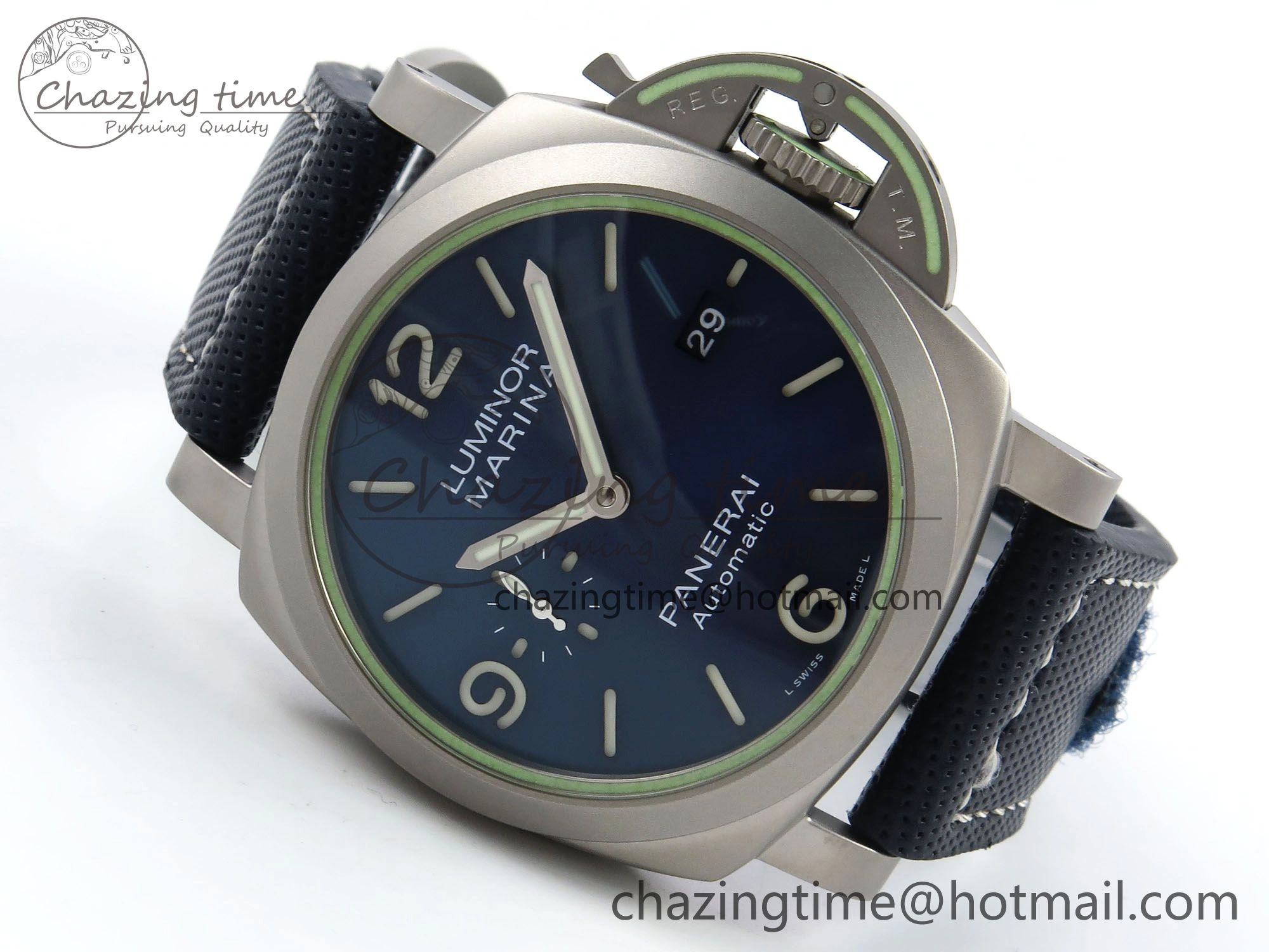 FlexibleFit PAM1117 Titanium TTF 1:1 Best Edition Blue Dial on Blue Kevlar Composite Strap P 8313