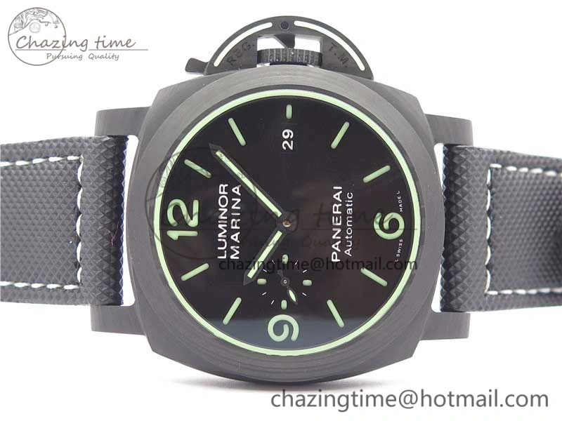 PAM1118 Luminor Marina “Luminous Trilogy” VSF 1:1 Best Edition on Black Sportech Strap P.9010 Clone Classic 8406