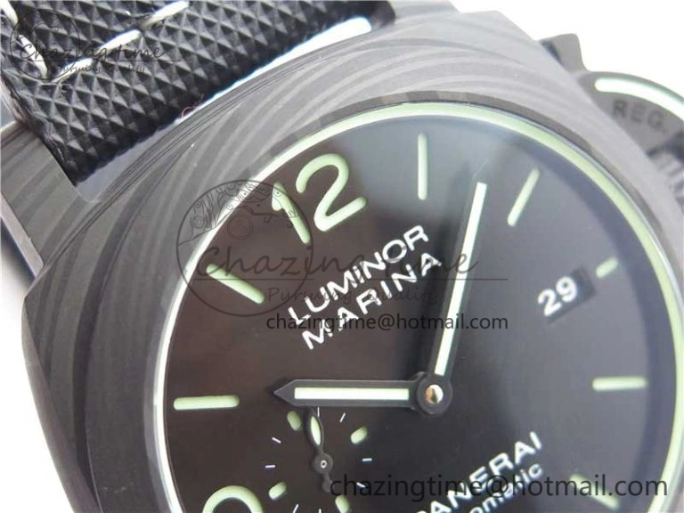 PAM1118 Luminor Marina “Luminous Trilogy” VSF 1:1 Best Edition on Black Sportech Strap P.9010 Clone Classic 8406