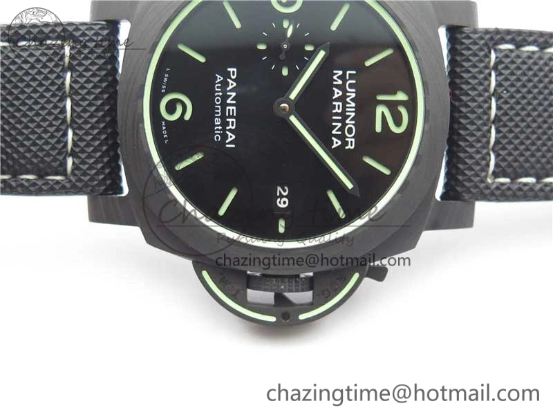 PAM1118 Luminor Marina “Luminous Trilogy” VSF 1:1 Best Edition on Black Sportech Strap P.9010 Clone Classic 8406