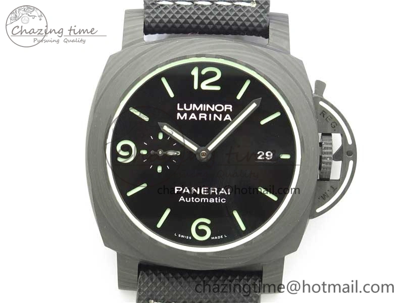 PAM1118 Luminor Marina “Luminous Trilogy” VSF 1:1 Best Edition on Black Sportech Strap P.9010 Clone Classic 8406