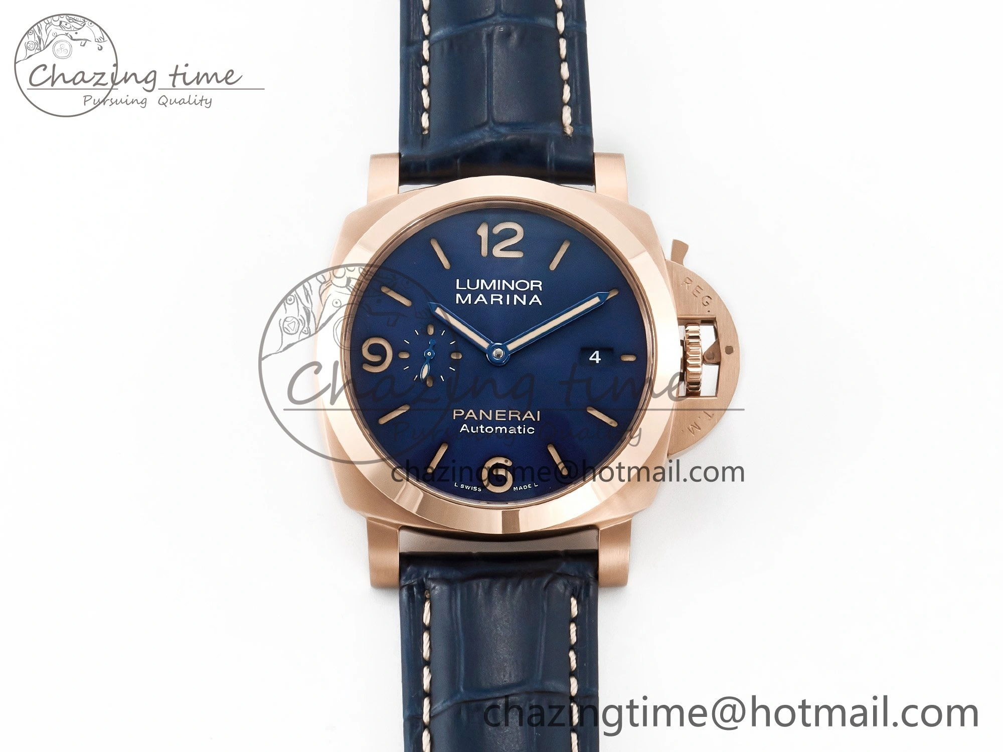 SmoothTexture PAM1157 W TTF 1:1 Best Edition on Blue Leather Strap P 8337