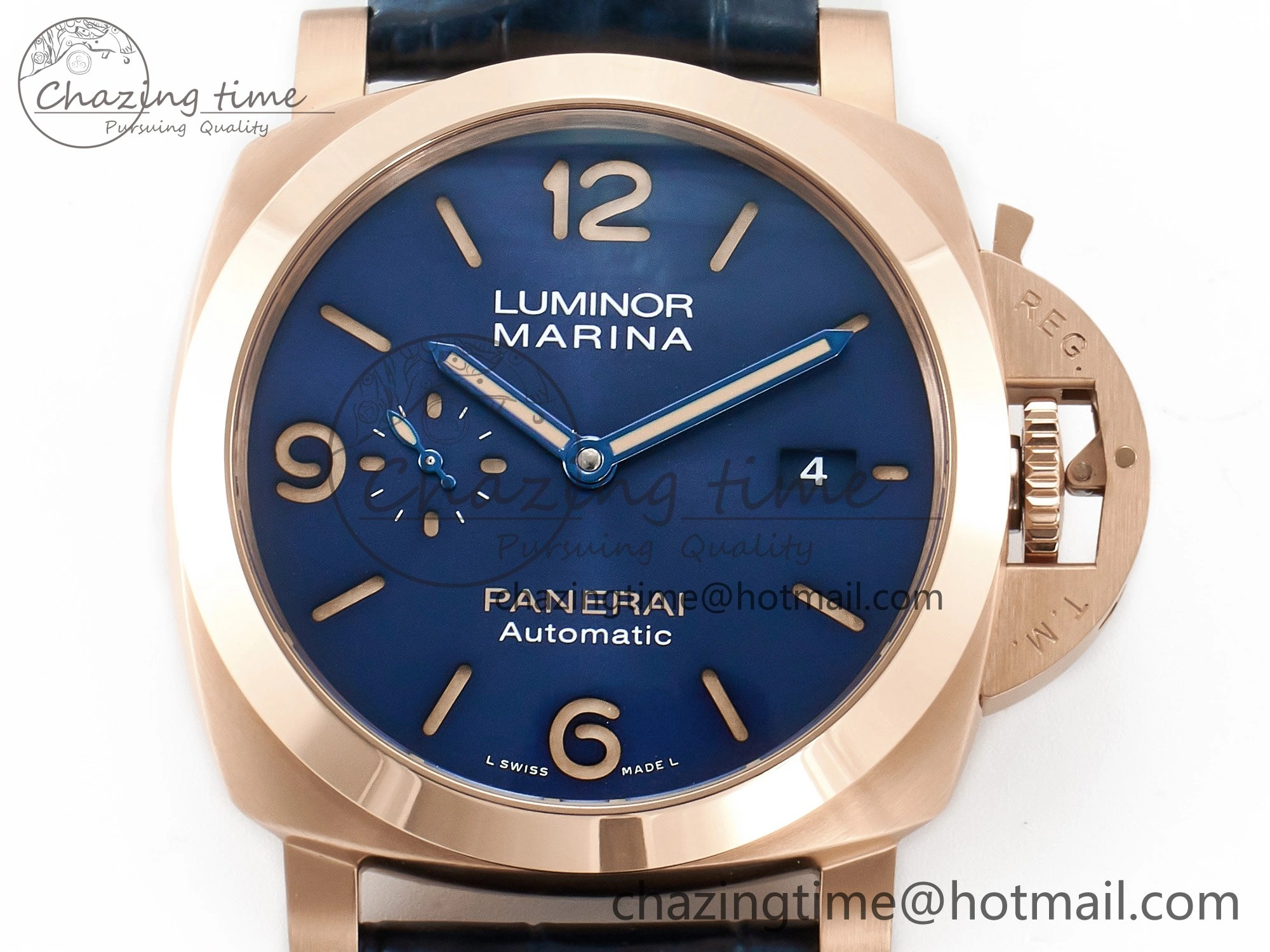 SmoothTexture PAM1157 W TTF 1:1 Best Edition on Blue Leather Strap P 8337