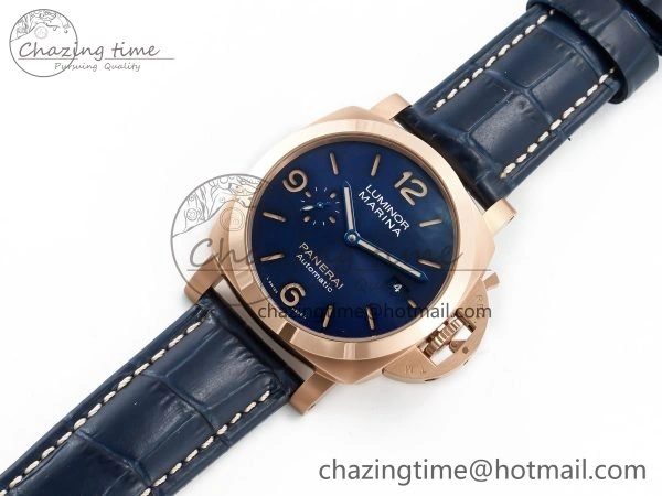 SmoothTexture PAM1157 W TTF 1:1 Best Edition on Blue Leather Strap P 8337