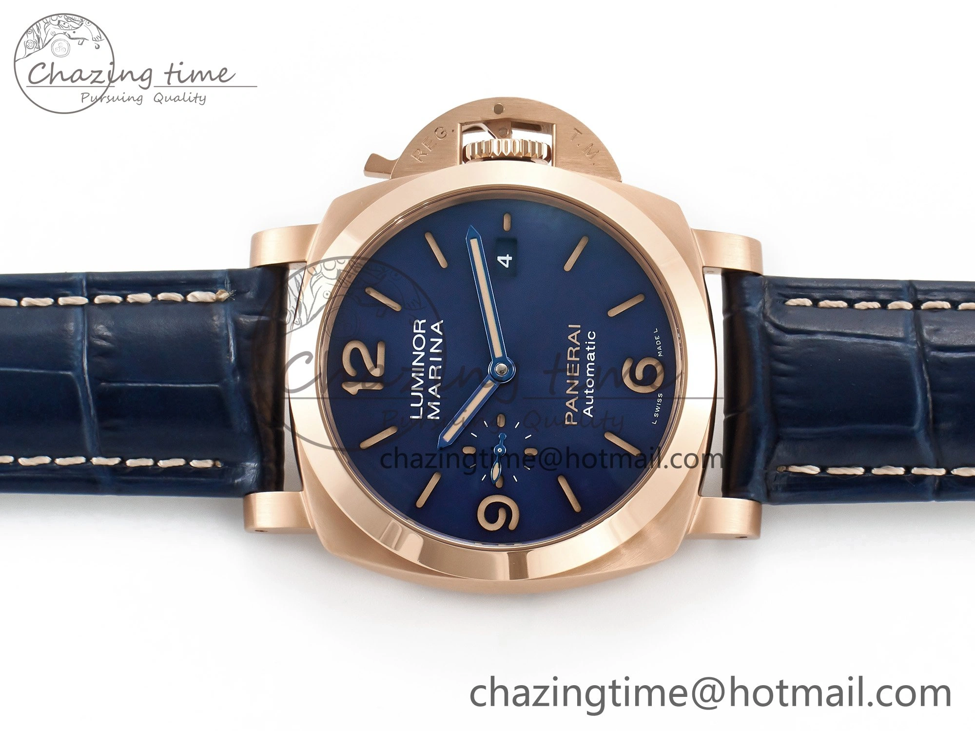 SmoothTexture PAM1157 W TTF 1:1 Best Edition on Blue Leather Strap P 8337