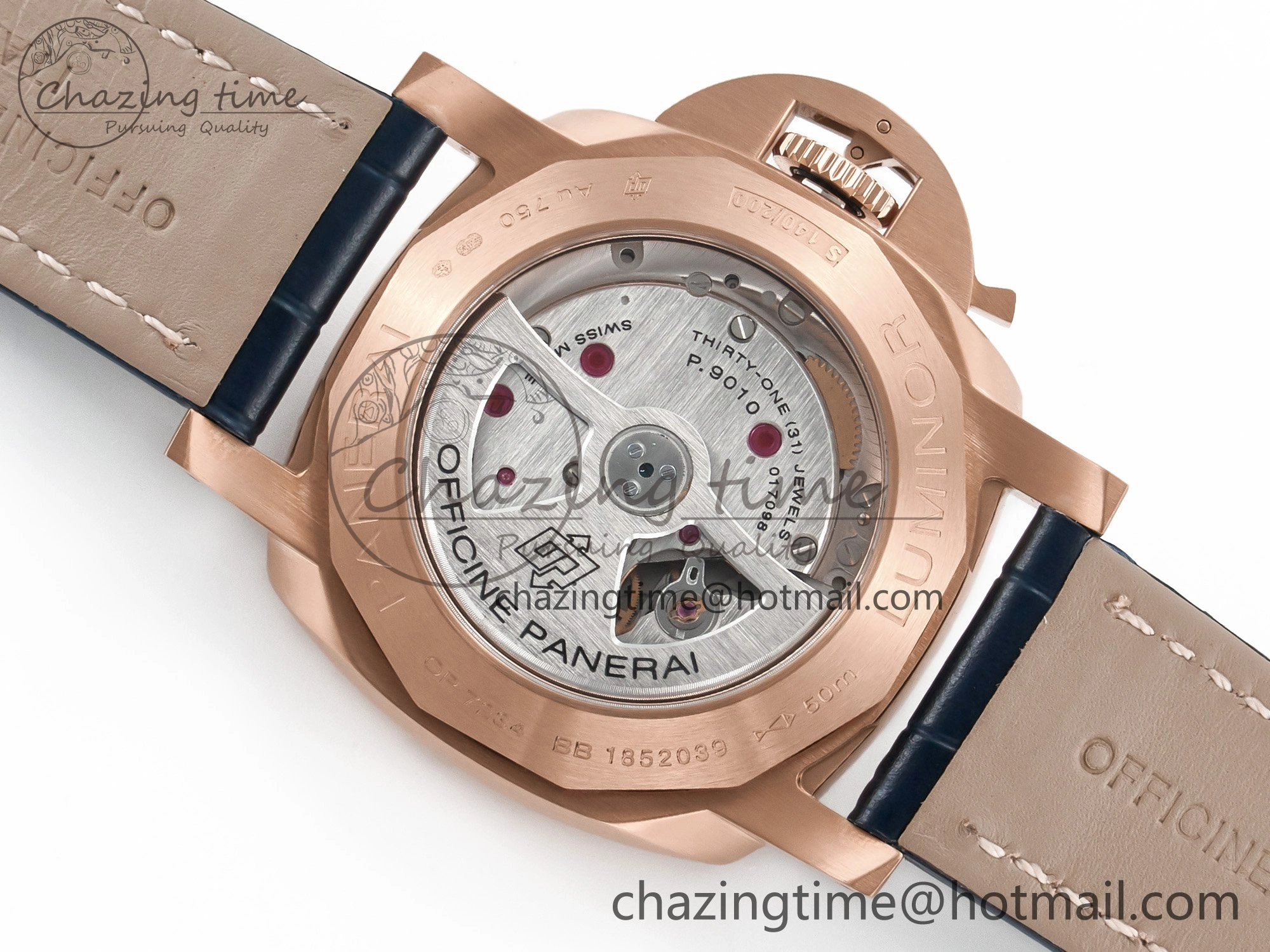 SmoothTexture PAM1157 W TTF 1:1 Best Edition on Blue Leather Strap P 8337
