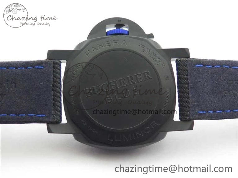 PAM1176 GMT Bucherer VSF 1:1 Best Edition Black Dial on Textile Strap P.9011 Super Clone HighPerformance 8381