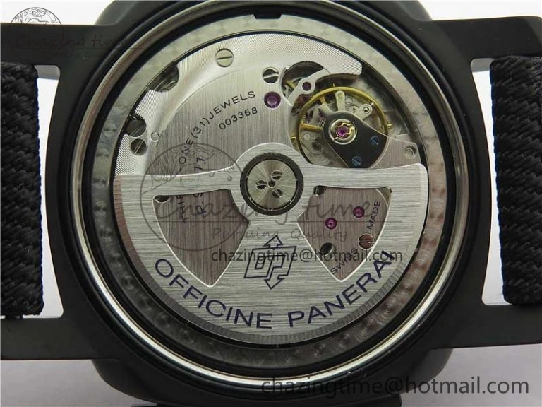 PAM1176 GMT Bucherer VSF 1:1 Best Edition Black Dial on Textile Strap P.9011 Super Clone HighPerformance 8381