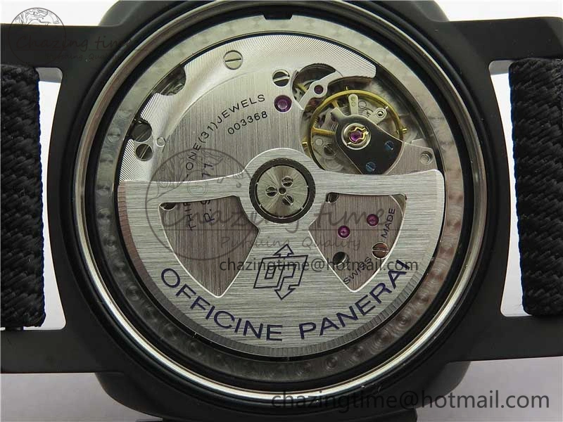 PAM1176 GMT Bucherer VSF 1:1 Best Edition Black Dial on Textile Strap P.9011 Super Clone HighPerformance 8381