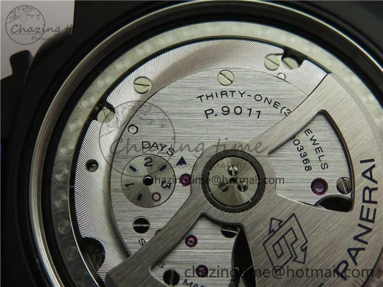 PAM1176 GMT Bucherer VSF 1:1 Best Edition Black Dial on Textile Strap P.9011 Super Clone HighPerformance 8381
