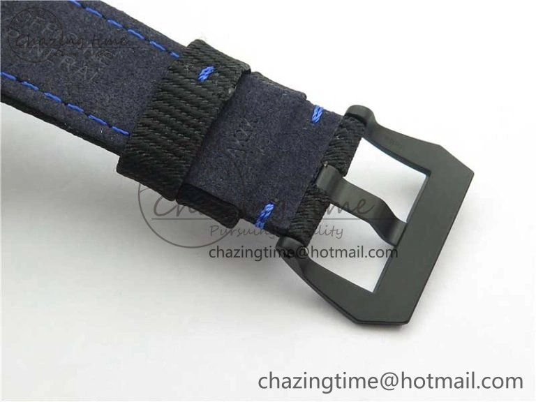 PAM1176 GMT Bucherer VSF 1:1 Best Edition Black Dial on Textile Strap P.9011 Super Clone HighPerformance 8381