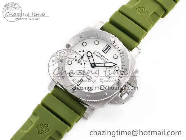 Stretchable PAM1226 V SS TTF 1:1 Best Edition on Green Rubber Strap P 8322
