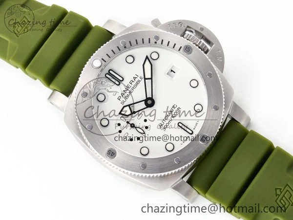 Stretchable PAM1226 V SS TTF 1:1 Best Edition on Green Rubber Strap P 8322
