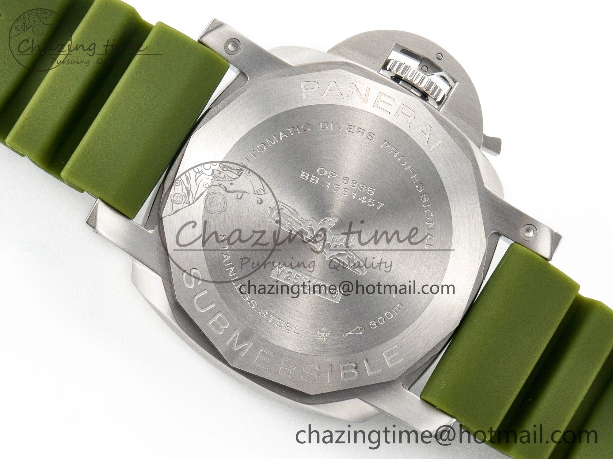 Stretchable PAM1226 V SS TTF 1:1 Best Edition on Green Rubber Strap P 8322