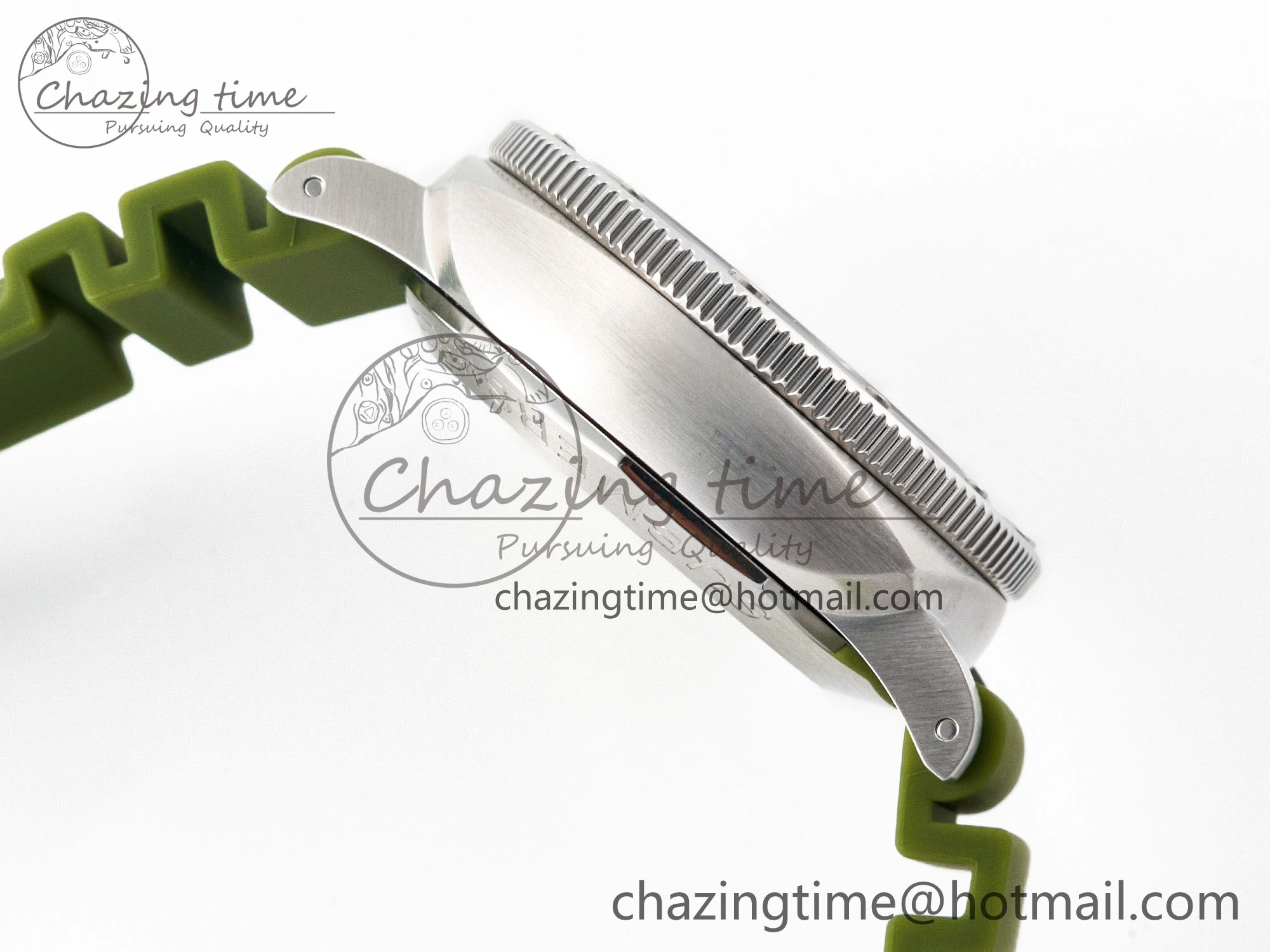 Stretchable PAM1226 V SS TTF 1:1 Best Edition on Green Rubber Strap P 8322