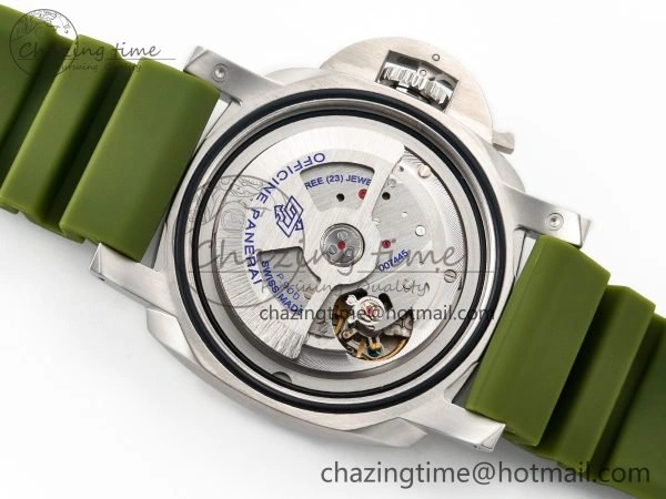 Stretchable PAM1226 V SS TTF 1:1 Best Edition on Green Rubber Strap P 8322