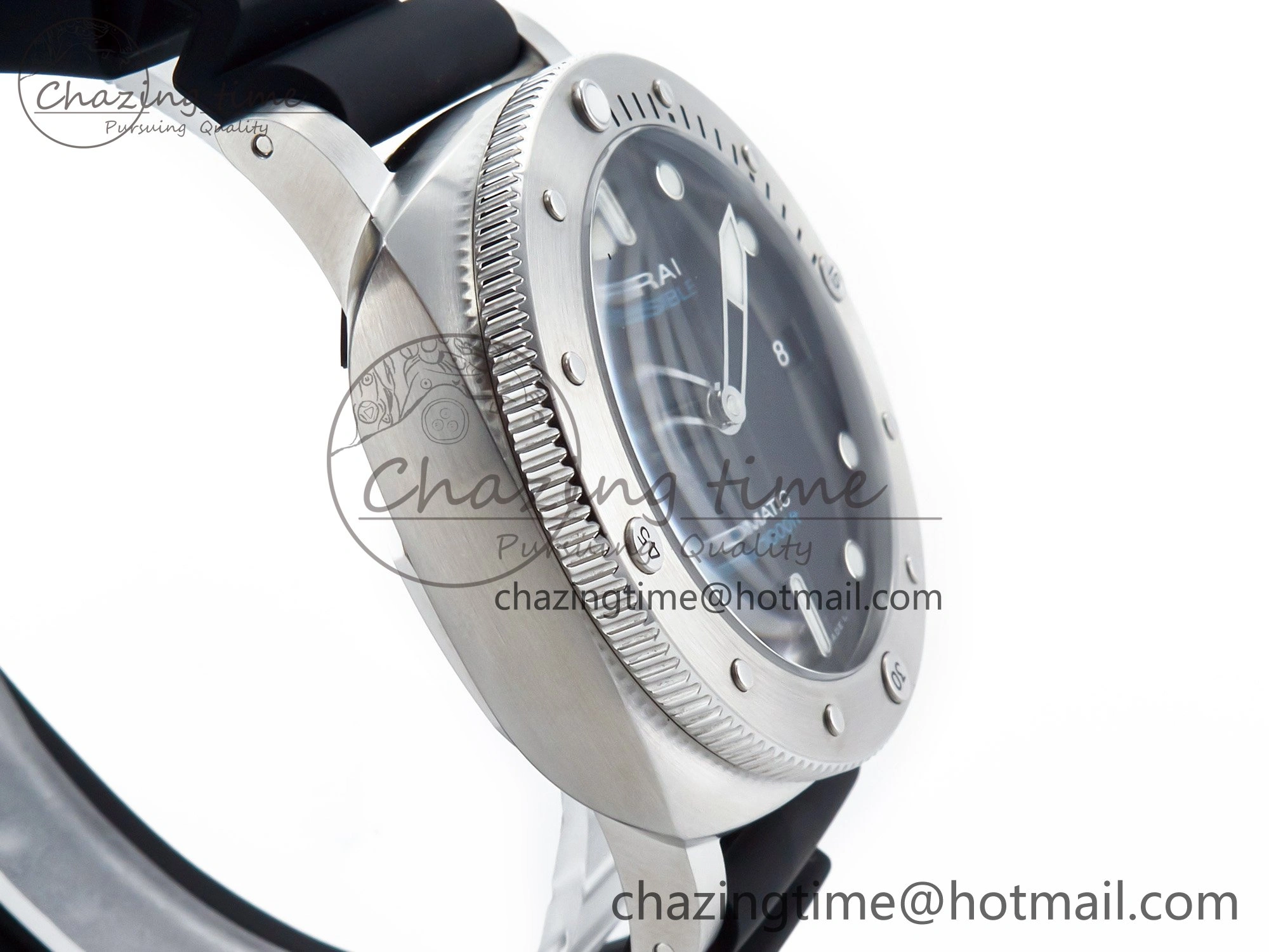 PAM1229 V SS TTF 1:1 Best Edition on Black Rubber Strap P Vibrant 8333