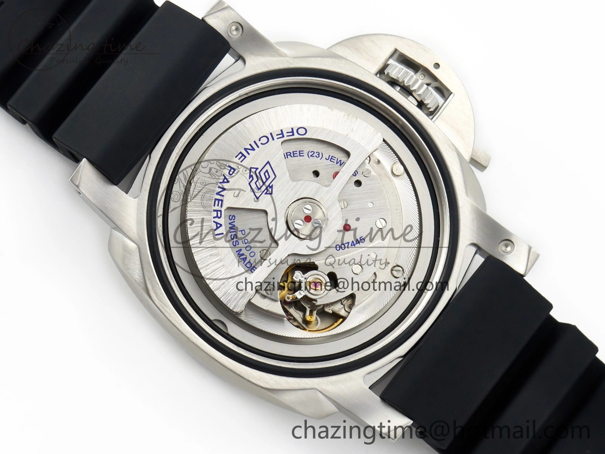 PAM1229 V SS TTF 1:1 Best Edition on Black Rubber Strap P Vibrant 8333