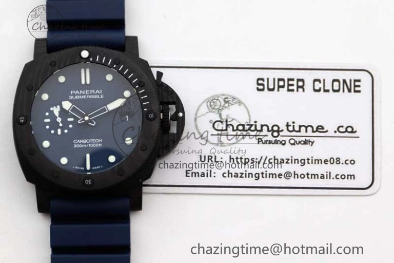 PAM1232 QuarantaQuattro Blu Abisso VSF Best Edition on Blue Rubber Strap P. EasyCare 8352