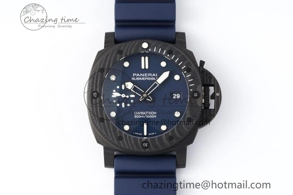 Bright PAM1232 W Carbotech VSF 1:1 Best Edition Blue Dial on Blue Rubber Strap P 8342