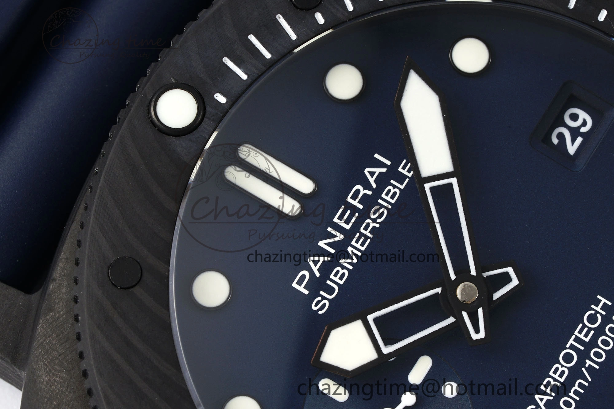 Bright PAM1232 W Carbotech VSF 1:1 Best Edition Blue Dial on Blue Rubber Strap P 8342