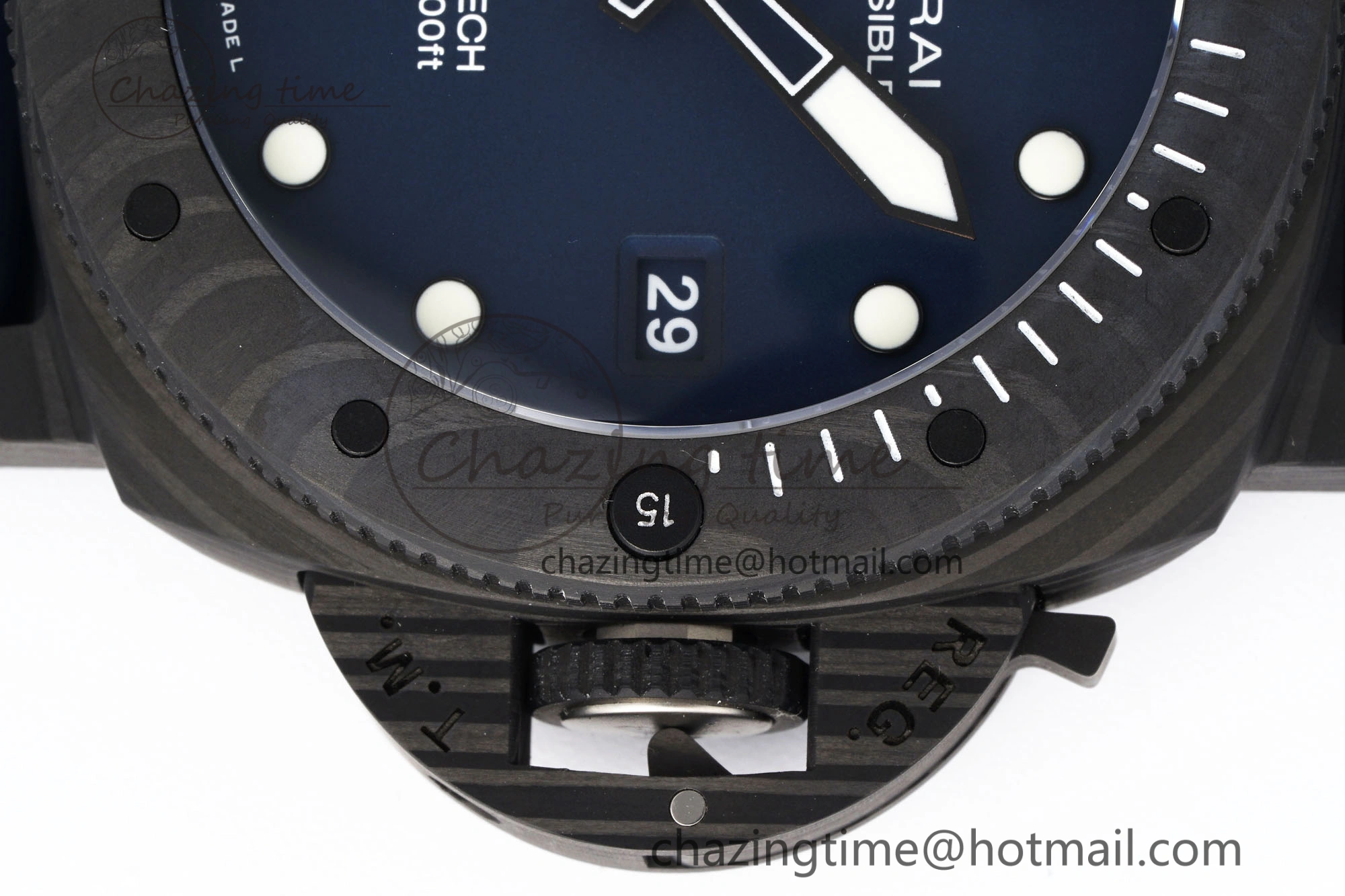 Bright PAM1232 W Carbotech VSF 1:1 Best Edition Blue Dial on Blue Rubber Strap P 8342