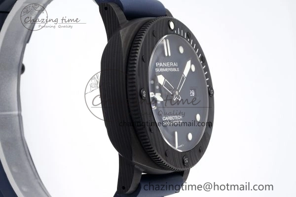 Bright PAM1232 W Carbotech VSF 1:1 Best Edition Blue Dial on Blue Rubber Strap P 8342