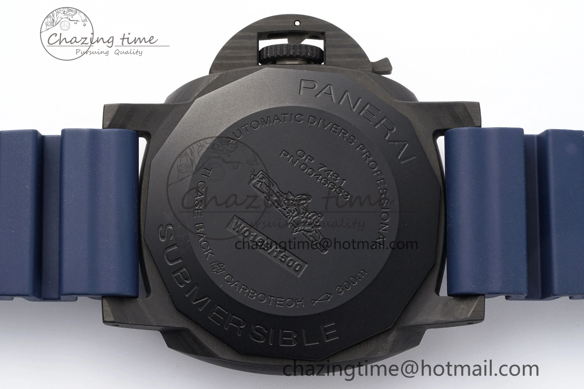 Bright PAM1232 W Carbotech VSF 1:1 Best Edition Blue Dial on Blue Rubber Strap P 8342