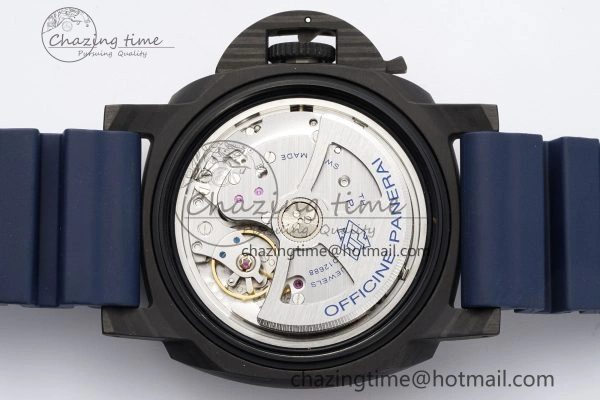 Bright PAM1232 W Carbotech VSF 1:1 Best Edition Blue Dial on Blue Rubber Strap P 8342
