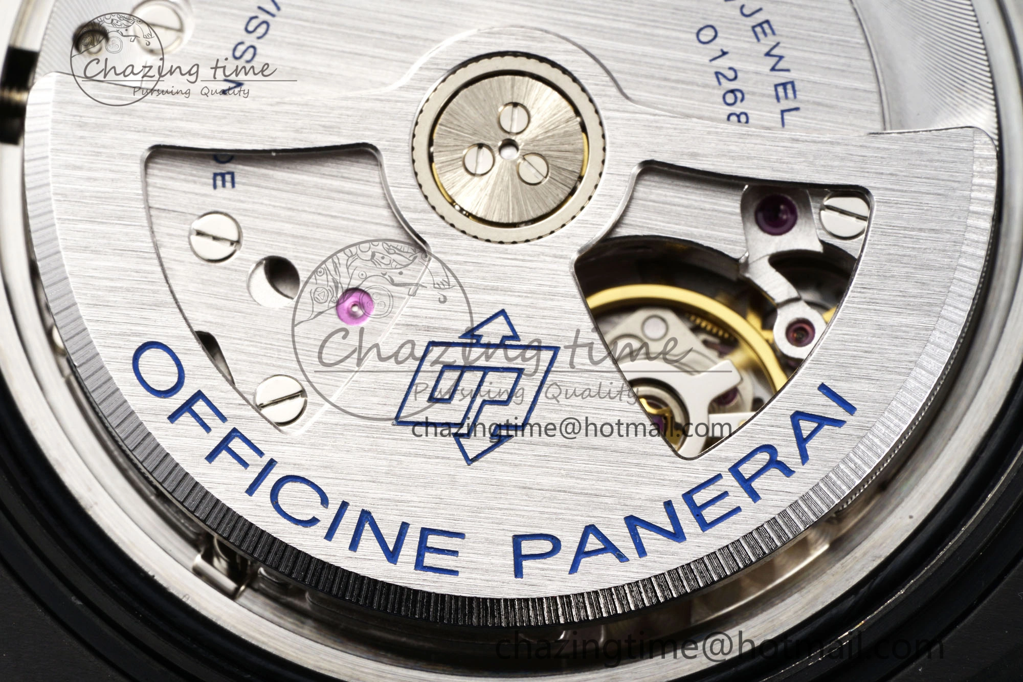Bright PAM1232 W Carbotech VSF 1:1 Best Edition Blue Dial on Blue Rubber Strap P 8342