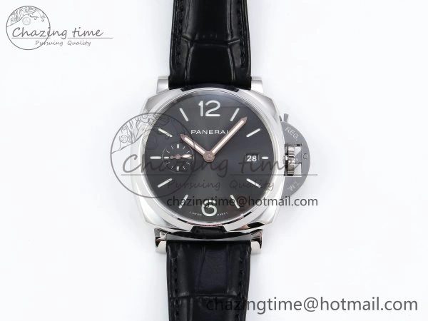 FlexibleFit PAM1250 Luminor Due 42mm VSF Best Edition Grey Dial on Leather Strap P900 Clone 8319