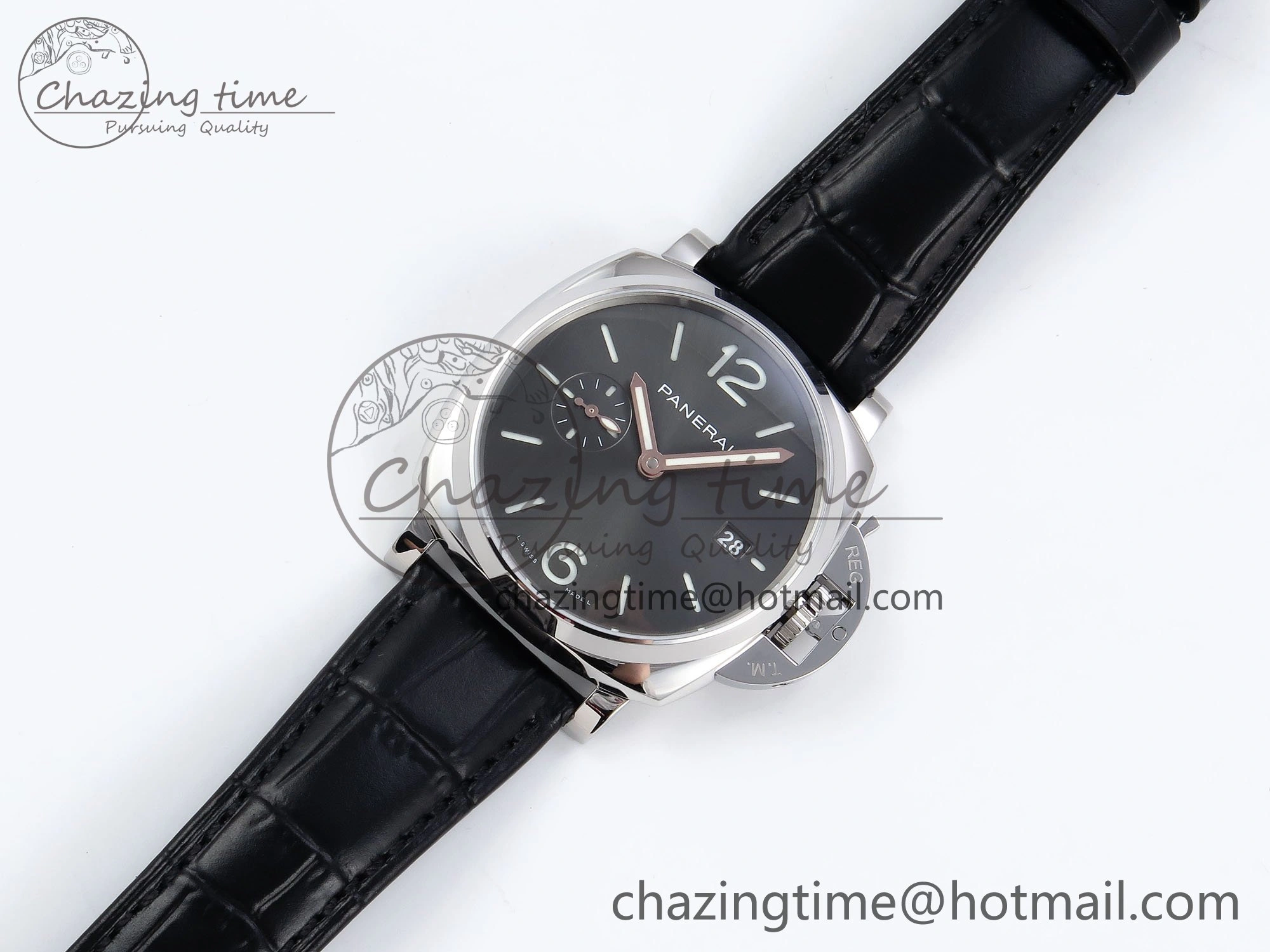 FlexibleFit PAM1250 Luminor Due 42mm VSF Best Edition Grey Dial on Leather Strap P900 Clone 8319
