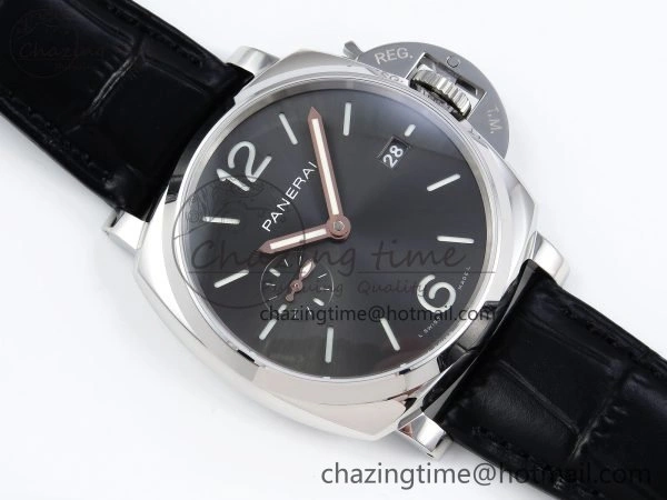 FlexibleFit PAM1250 Luminor Due 42mm VSF Best Edition Grey Dial on Leather Strap P900 Clone 8319