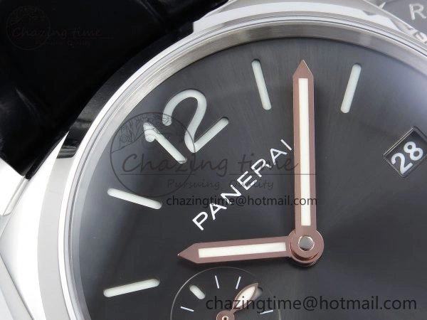 FlexibleFit PAM1250 Luminor Due 42mm VSF Best Edition Grey Dial on Leather Strap P900 Clone 8319
