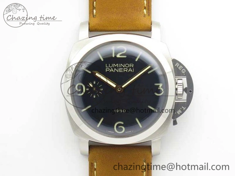 PAM127 E Noob 1:1 Best Edition On Brown Leather Strap A6497 With Y-Incabloc Effortless 8459