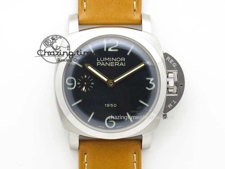 PAM127 E V6F 1:1 Best Edition On Brown Leather Strap A6497 With Y-Incabloc V HighQuality 8500