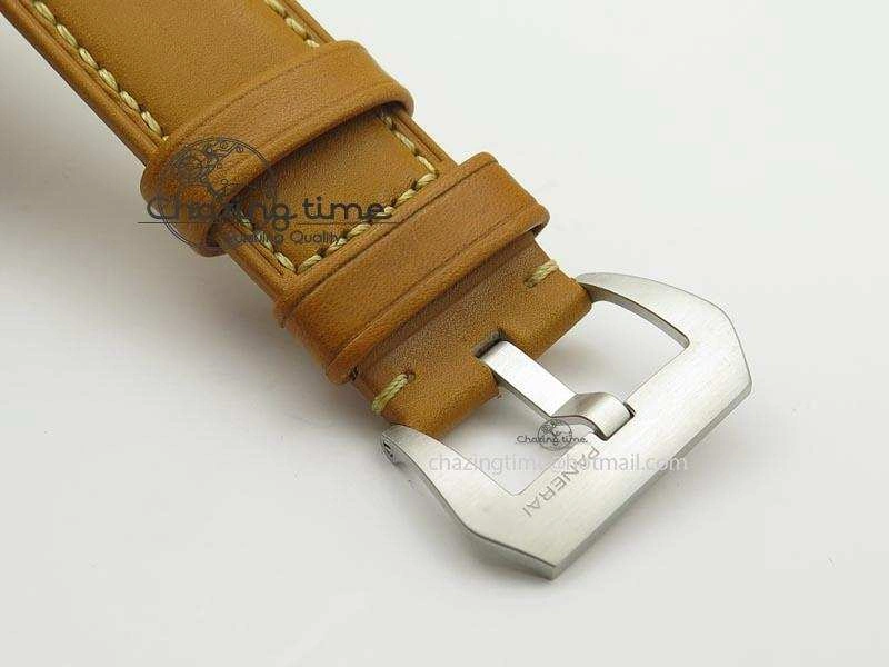 PAM127 E V6F 1:1 Best Edition On Brown Leather Strap A6497 With Y-Incabloc V HighQuality 8500